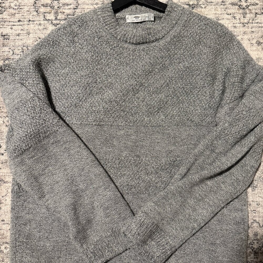 Inis Meáin - Men's Alpaca Worker's Tunic in Pebble Grey - Size Medium